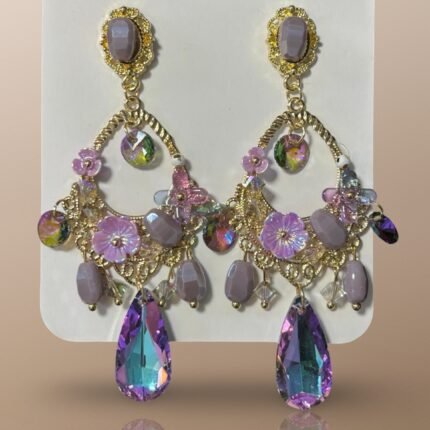 Pastel floral drop earrings