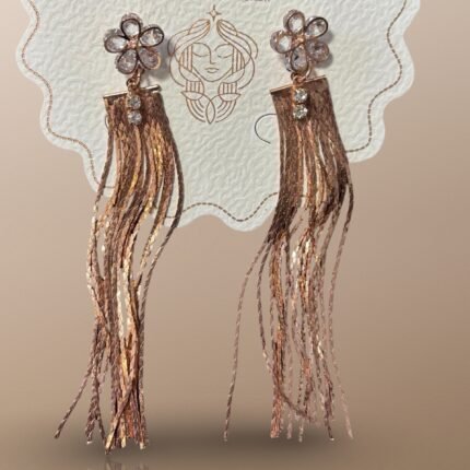 Rose gold-toned with cascading textured chains