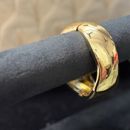 Glossy Gold Wave Cuff Bracelet