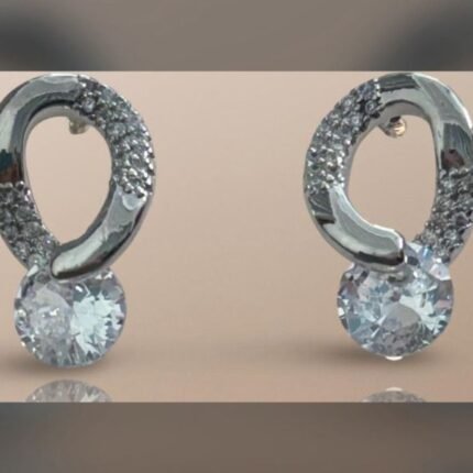 Silver-toned loop earrings